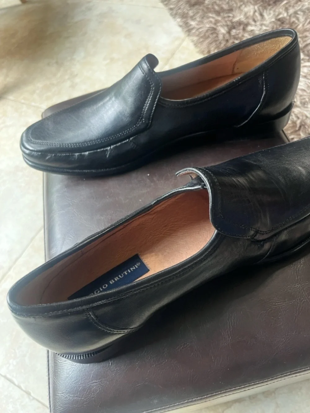Giorgio Brutini Black Leather Slip-On Loafers 🆕 without 📦